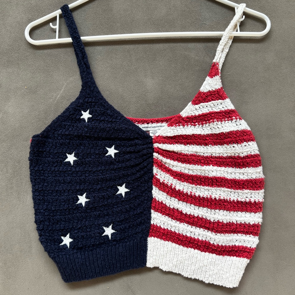Woven AE 4th of July Crop Top